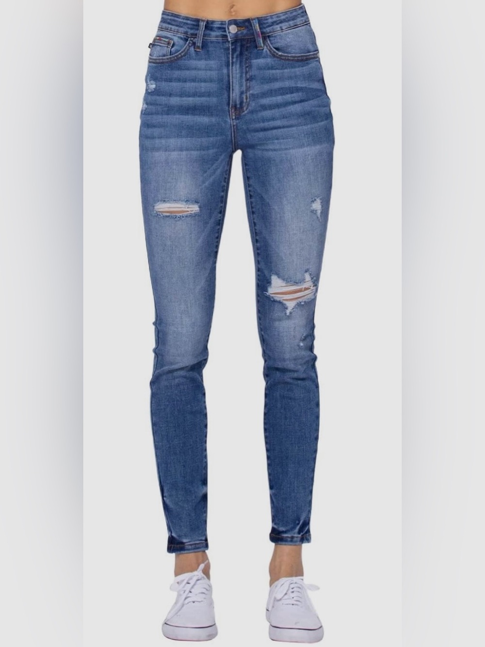 Judy Blue Multicolor Embroidery Pocket High Waist Skinny Jeans